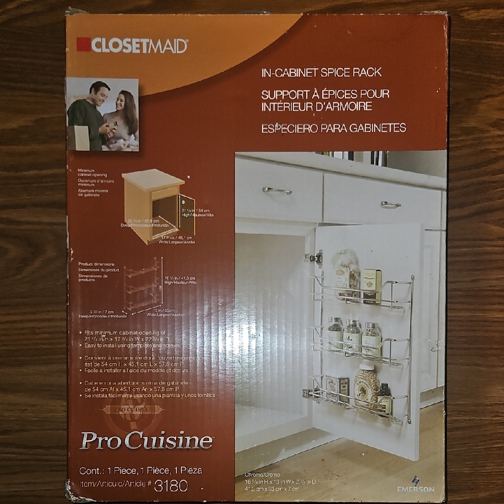 ClosetMaid ProCuisine In-Cabinet Spice Rack - Silver